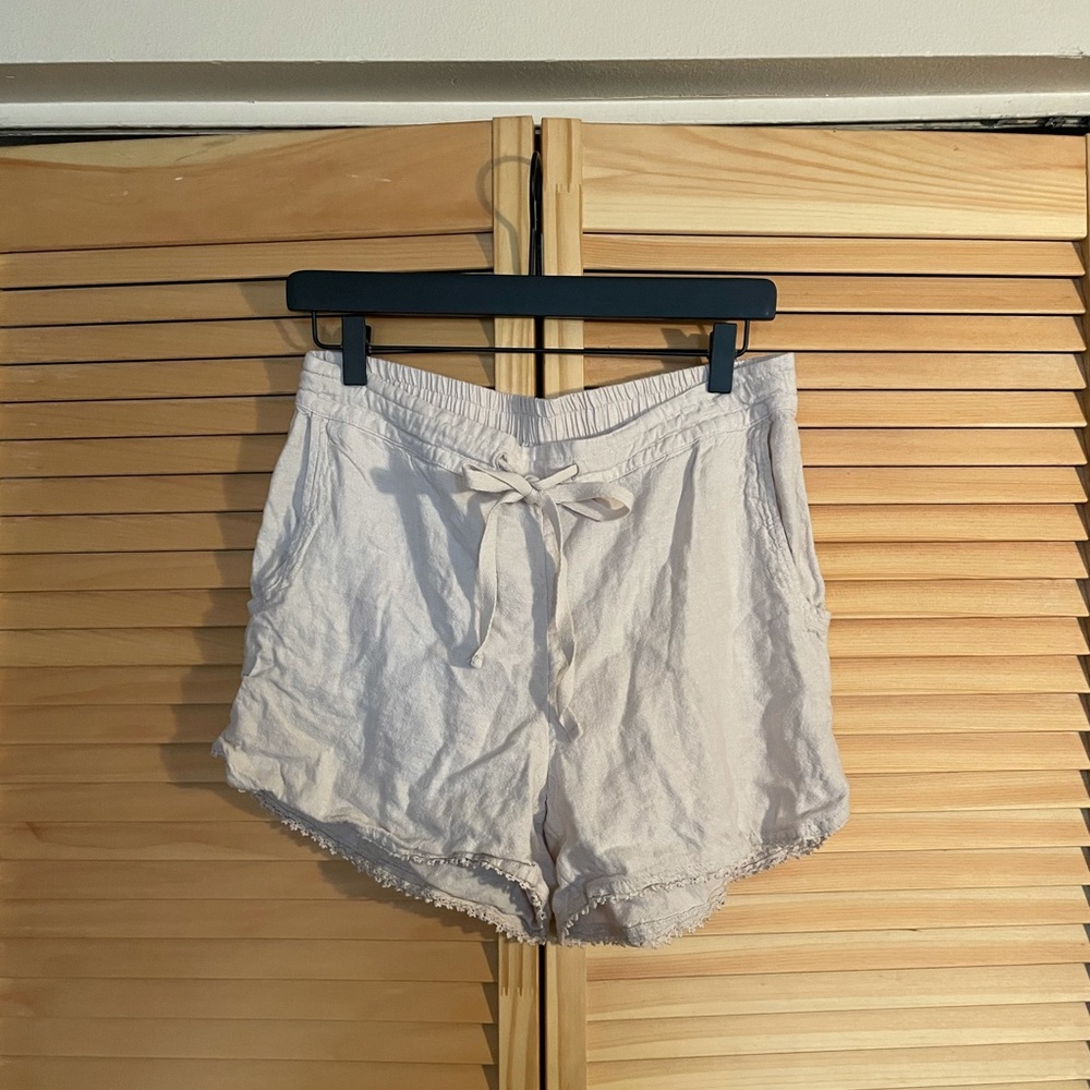 Off White Linen Shorts